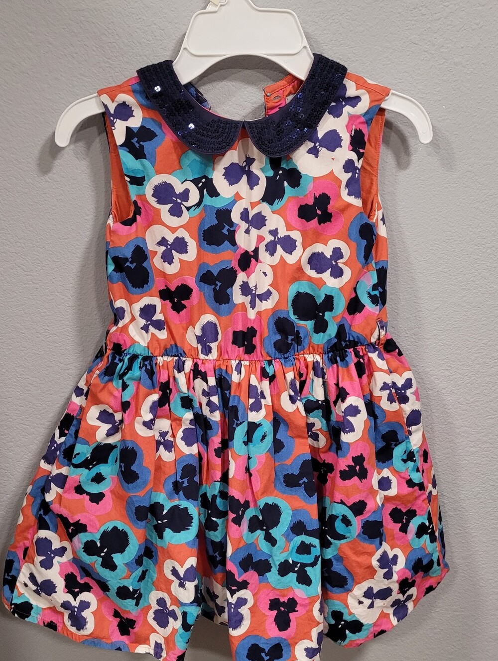 Marks & Spencer Girl's Sleeveless Party Dress Red/Multi Size 5/6 Cotton/ Tulle